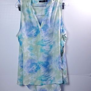 CURE  Sheer Floral Plus Size Sleeveless Top